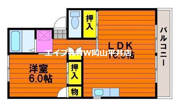 コーポ烏城Ａの物件間取画像